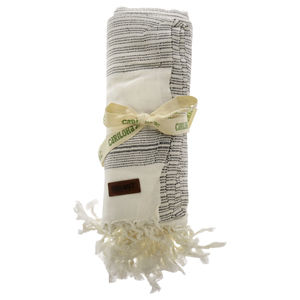 Bamboo Beach Blanket - Ecru Black by Cariloha for Unisex - 1 Pc Blanket